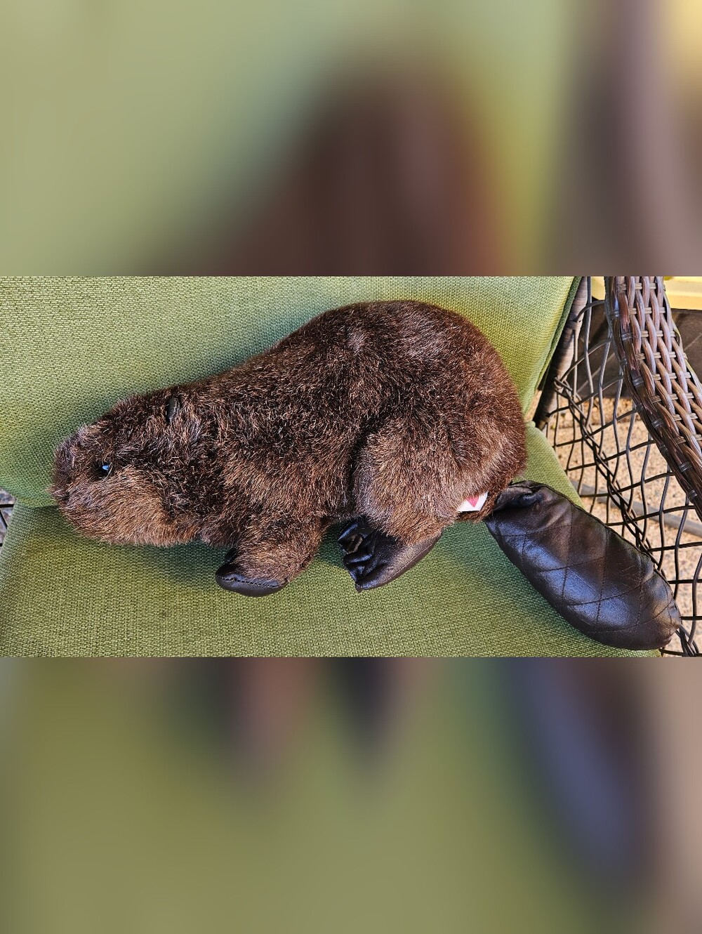 ​Vintage 1988 DAKIN Beaver Plush Faux Fur Faux Leather Tail Feet